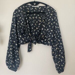 Abercrombie & Fitch Floral Tie Top